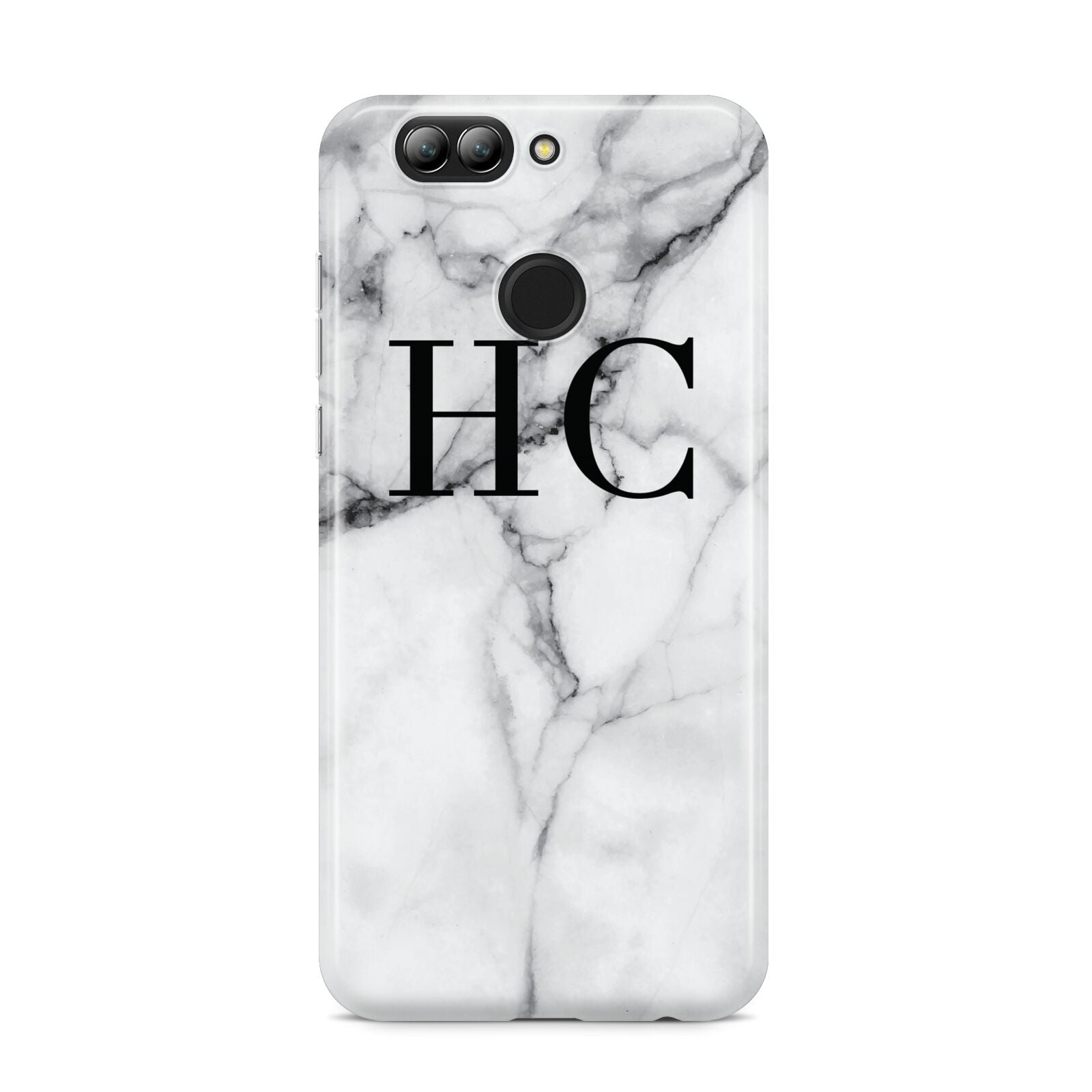 Personalised Marble Effect Initials Monogram Huawei Nova 2s Phone Case