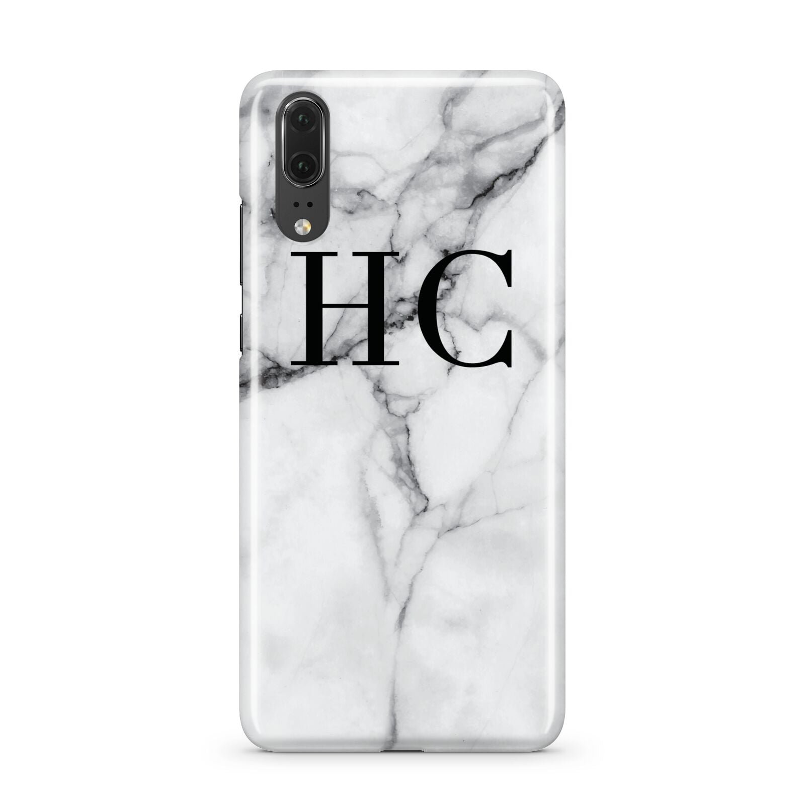 Personalised Marble Effect Initials Monogram Huawei P20 Phone Case