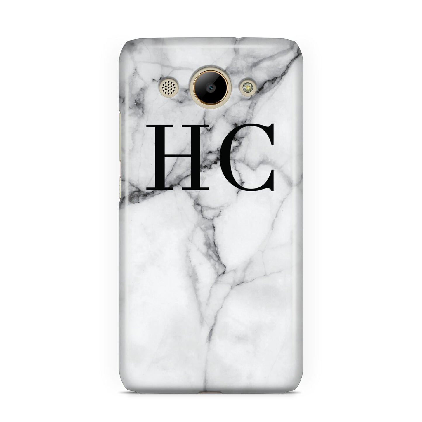 Personalised Marble Effect Initials Monogram Huawei Y3 2017