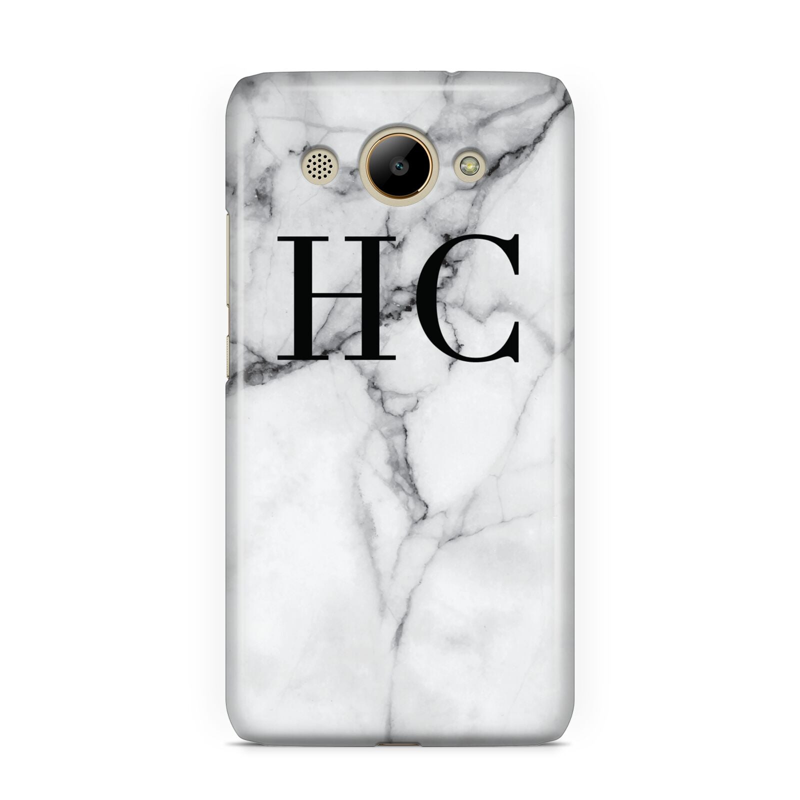 Personalised Marble Effect Initials Monogram Huawei Y3 2017