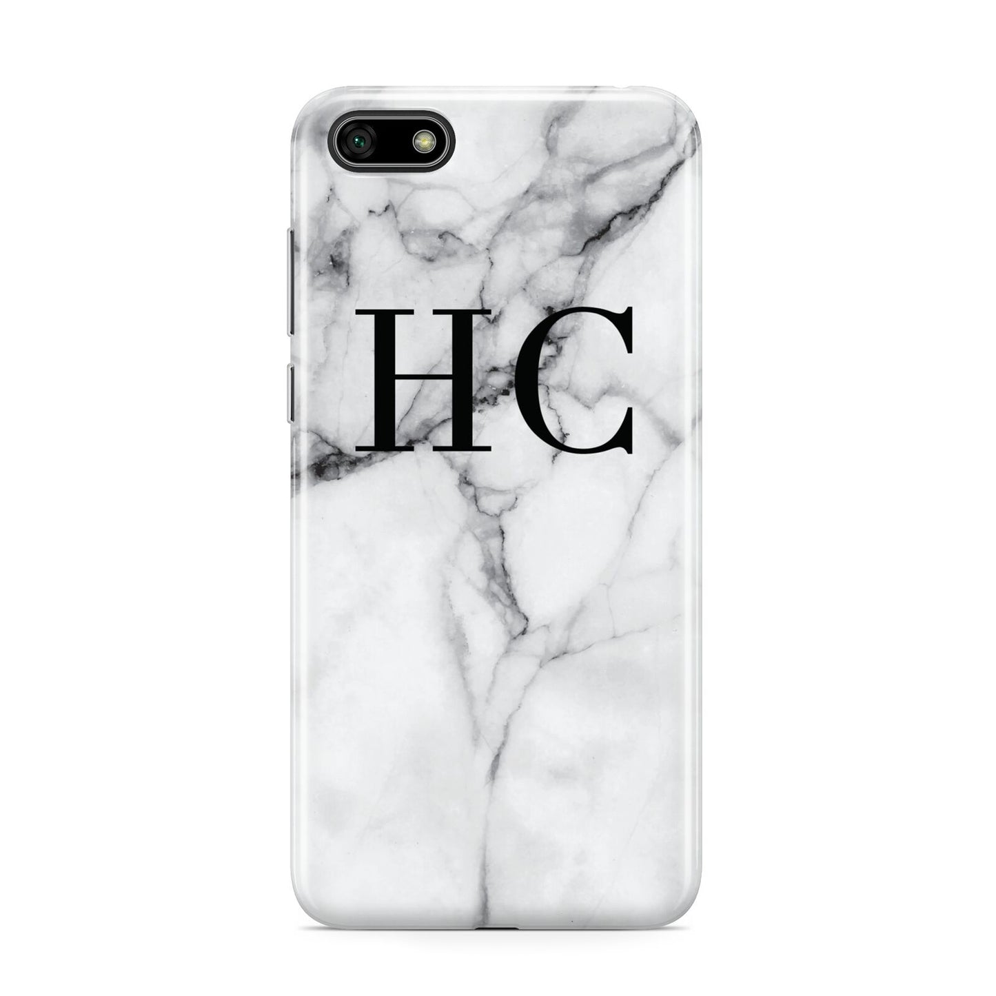Personalised Marble Effect Initials Monogram Huawei Y5 Prime 2018 Phone Case