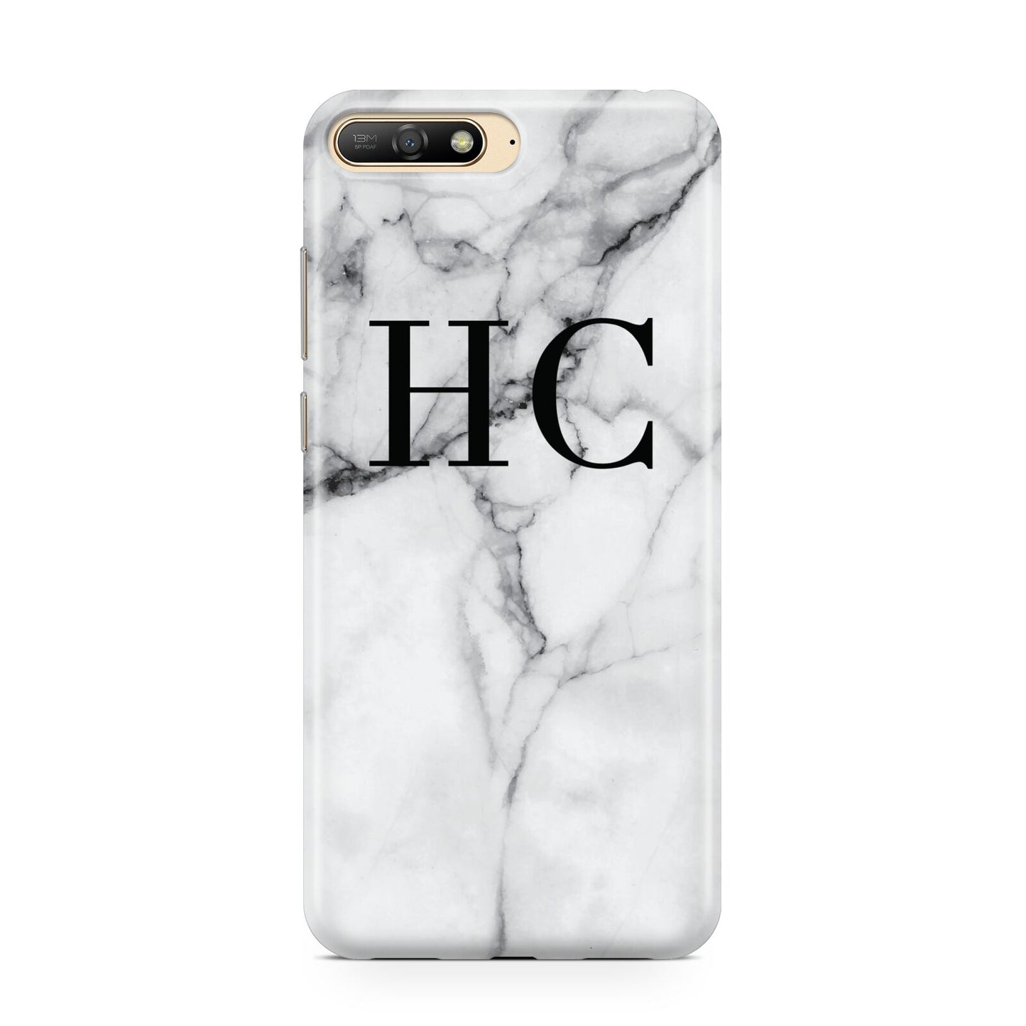 Personalised Marble Effect Initials Monogram Huawei Y6 2018