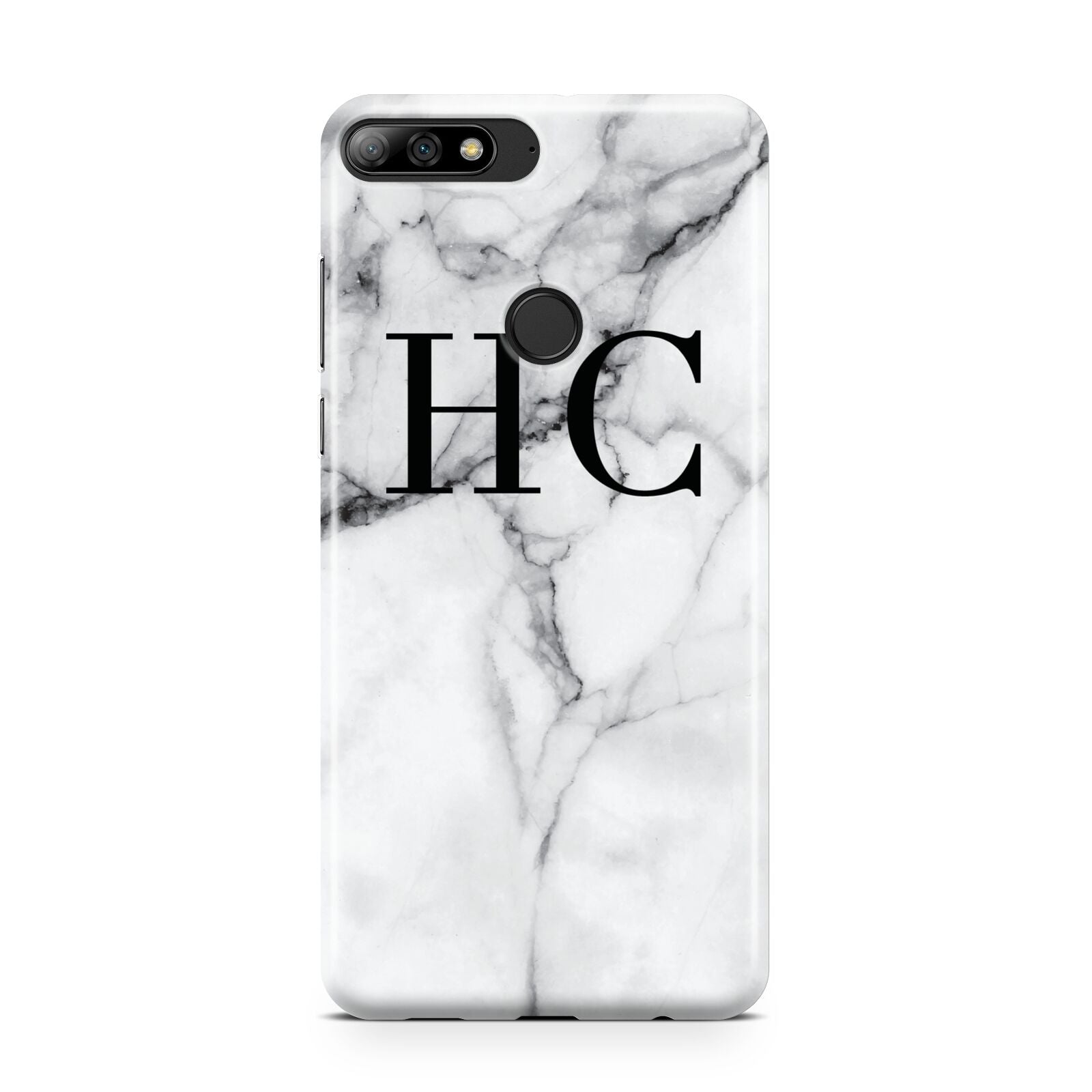 Personalised Marble Effect Initials Monogram Huawei Y7 2018