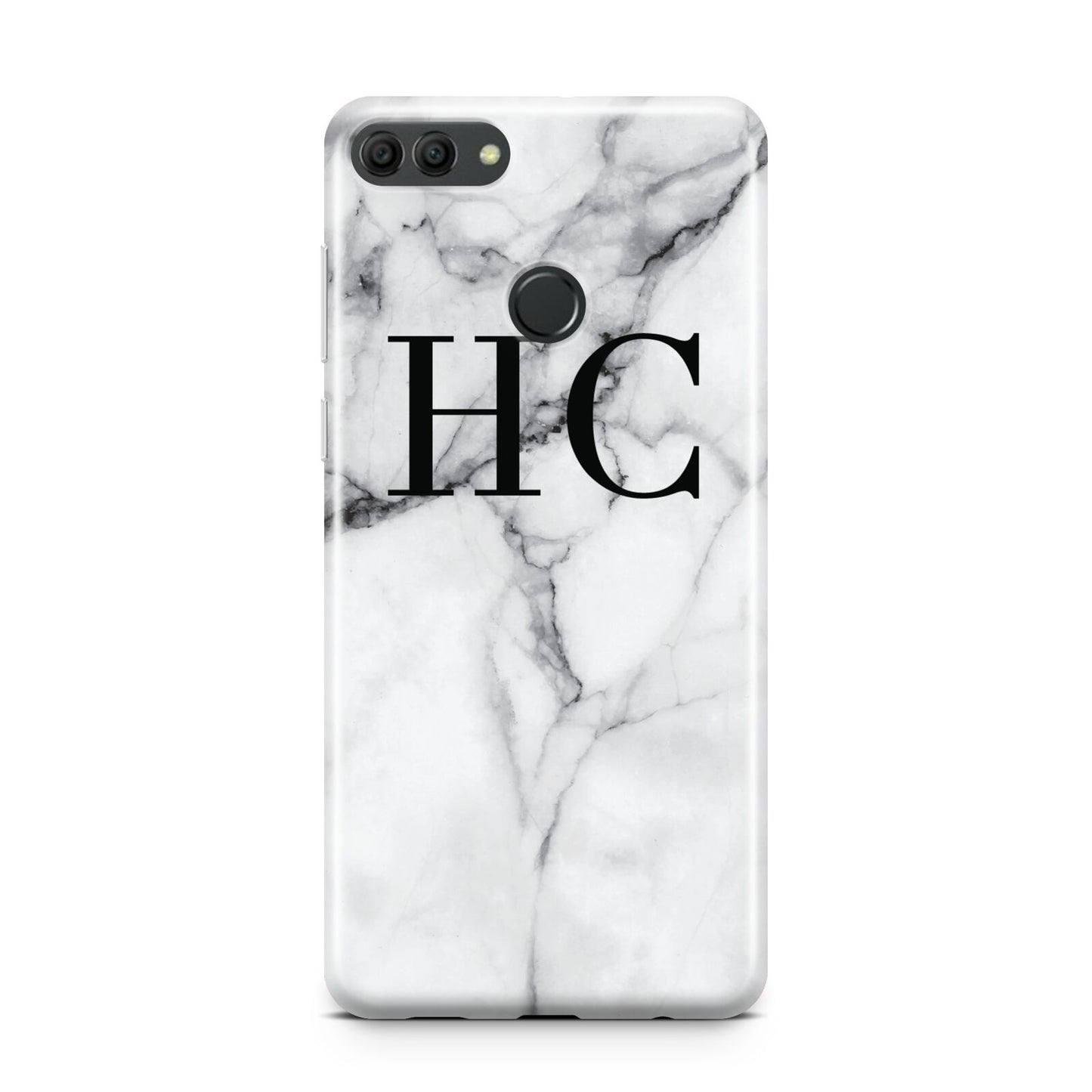 Personalised Marble Effect Initials Monogram Huawei Y9 2018