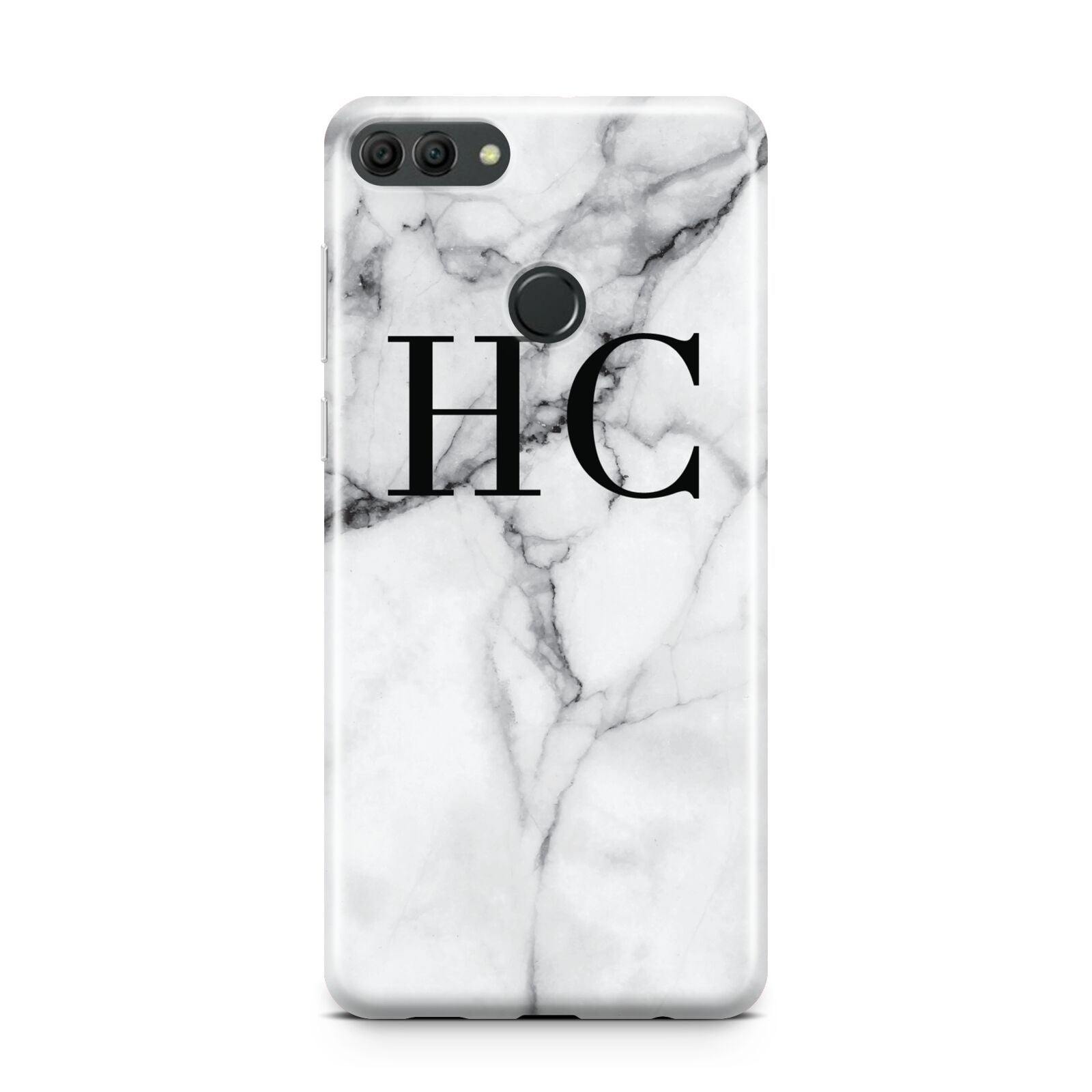 Personalised Marble Effect Initials Monogram Huawei Y9 2018
