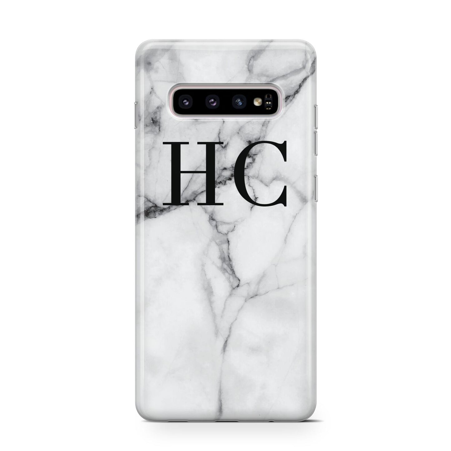 Personalised Marble Effect Initials Monogram Protective Samsung Galaxy Case