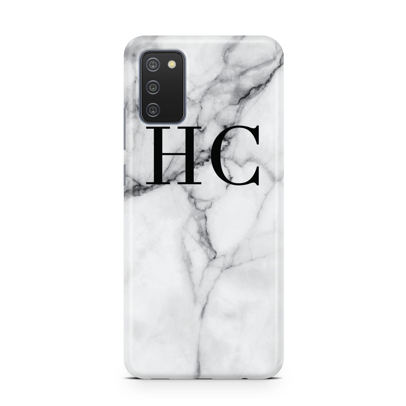 Personalised Marble Effect Initials Monogram Samsung A02s Case