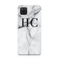 Personalised Marble Effect Initials Monogram Samsung A12 Case