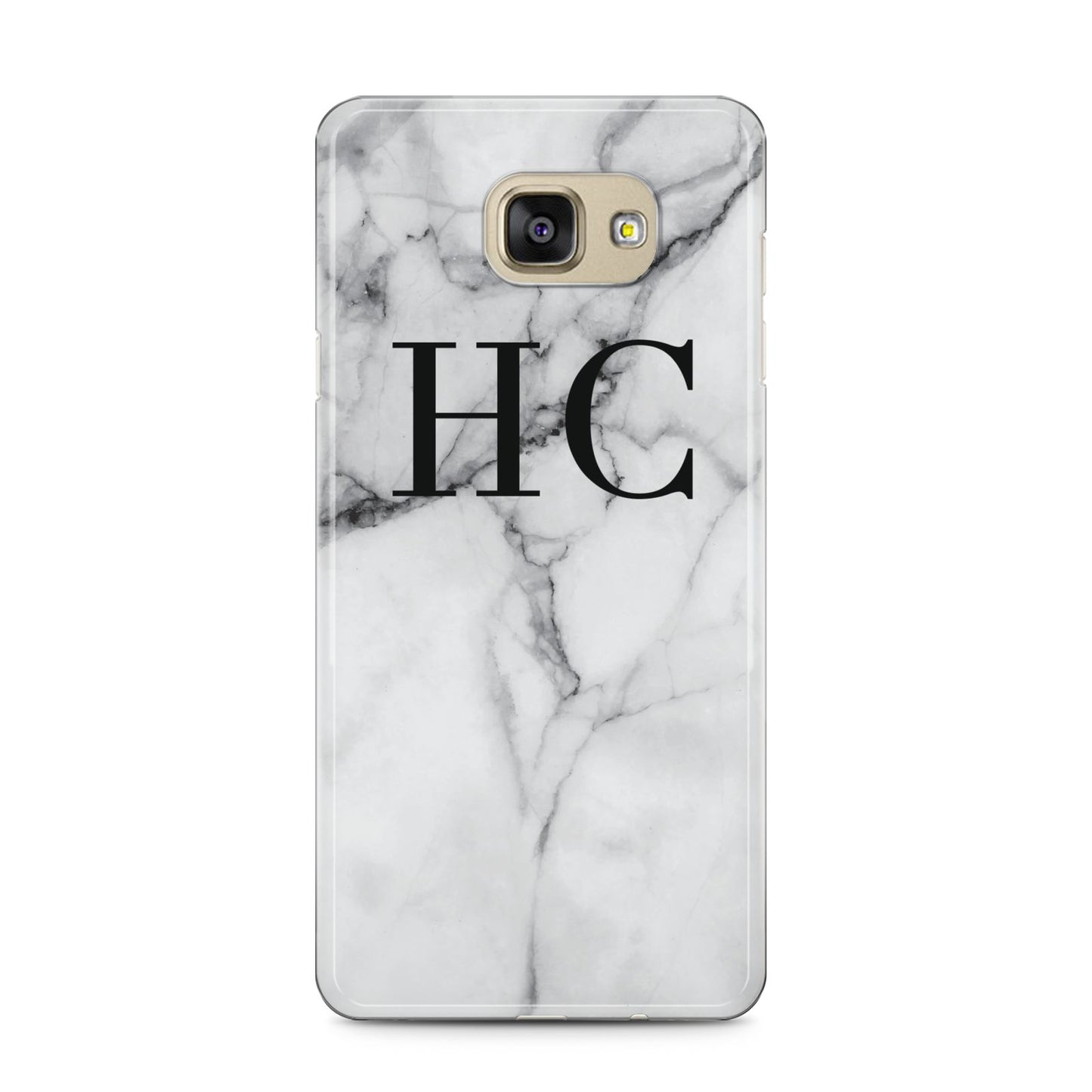 Personalised Marble Effect Initials Monogram Samsung Galaxy A5 2016 Case on gold phone