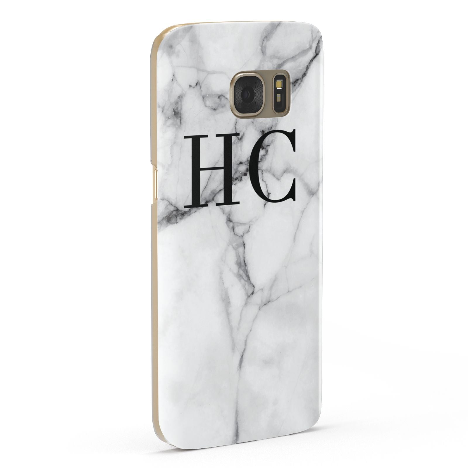 Personalised Marble Effect Initials Monogram Samsung Galaxy Case Fourty Five Degrees