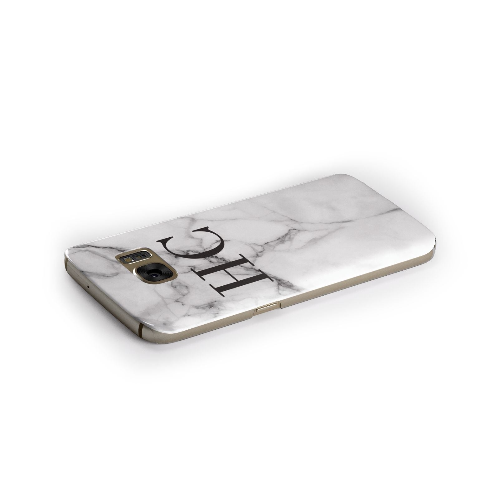 Personalised Marble Effect Initials Monogram Samsung Galaxy Case Side Close Up
