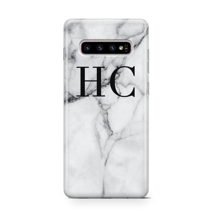 Personalised Marble Effect Initials Monogram Samsung Galaxy S10 Case