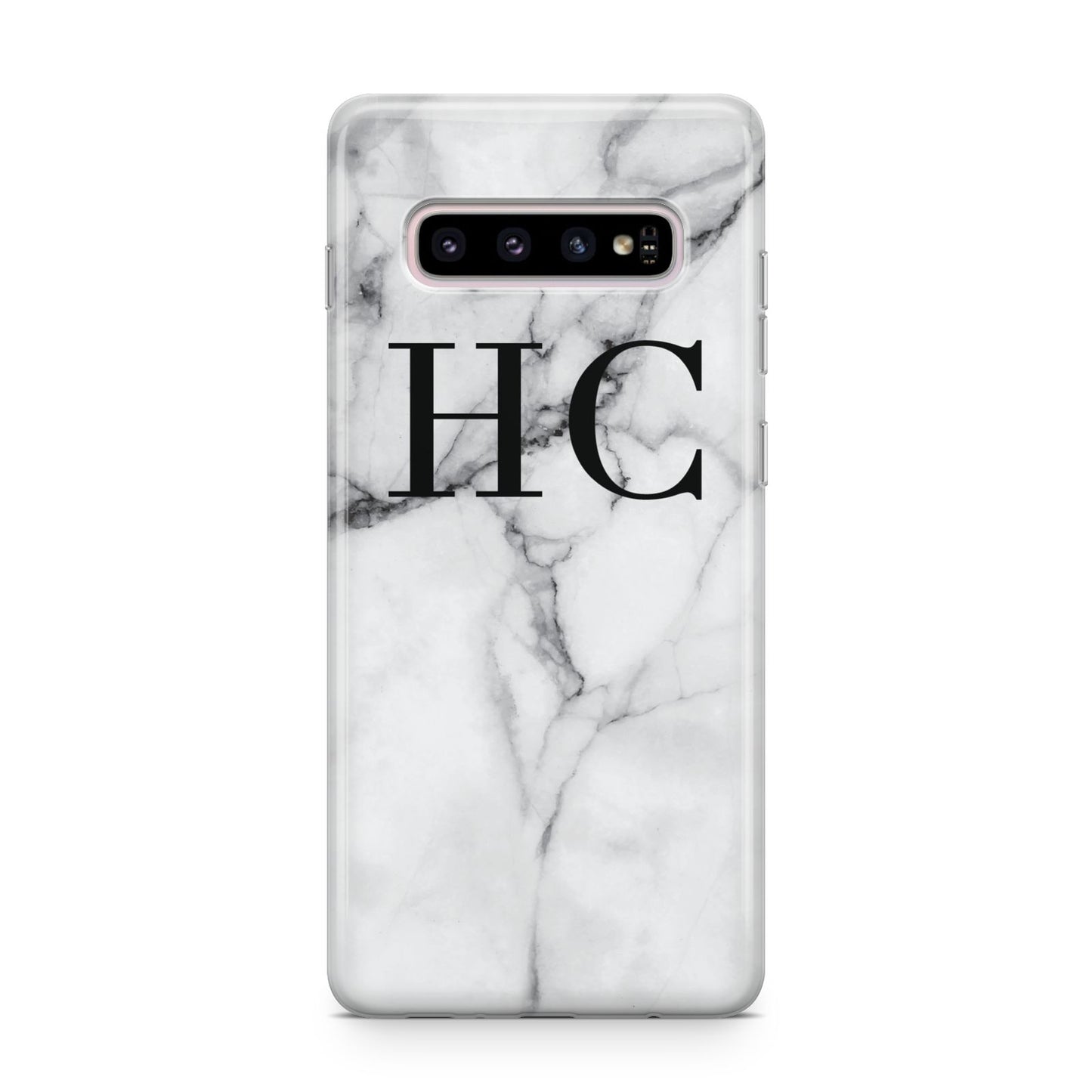 Personalised Marble Effect Initials Monogram Samsung Galaxy S10 Plus Case