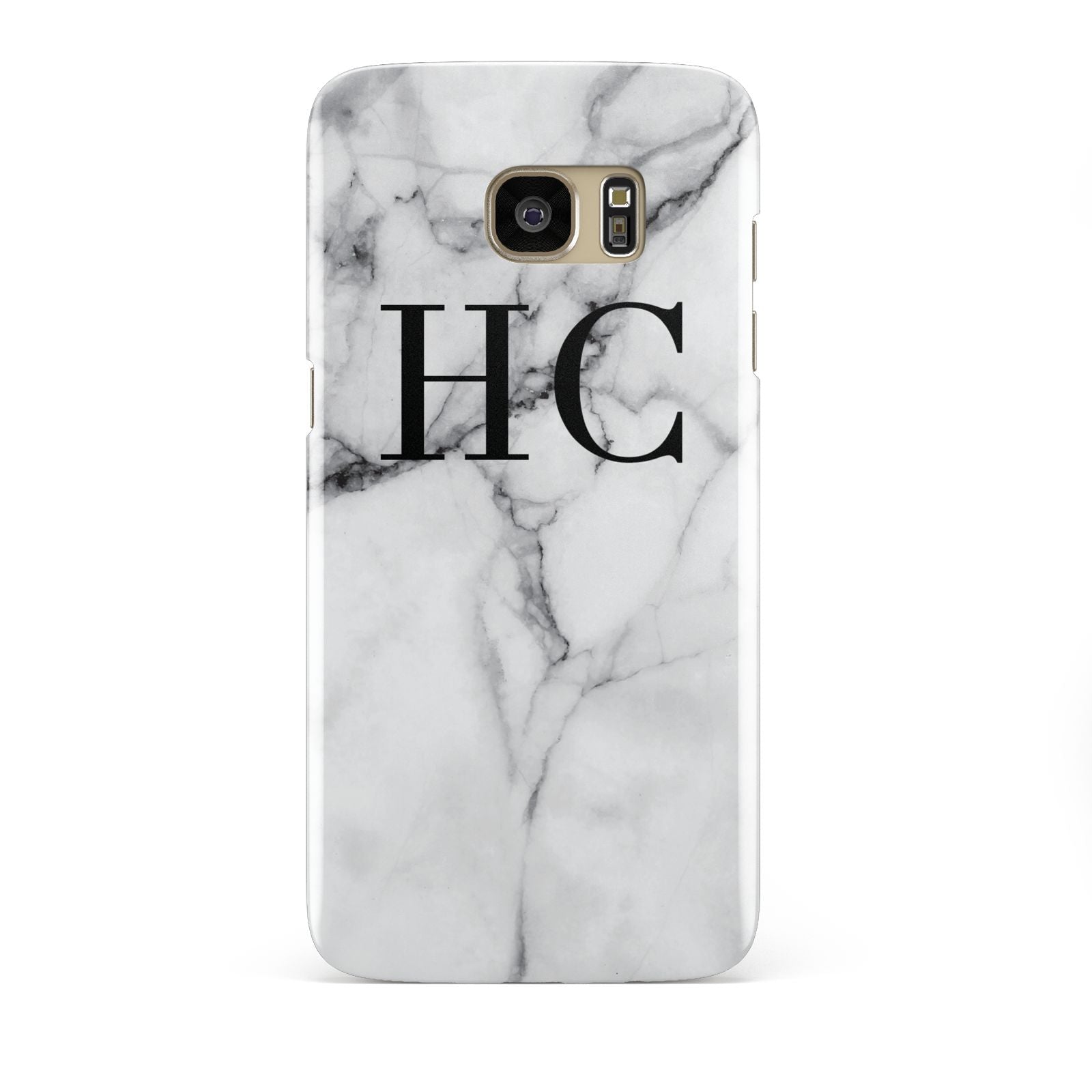 Personalised Marble Effect Initials Monogram Samsung Galaxy S7 Edge Case