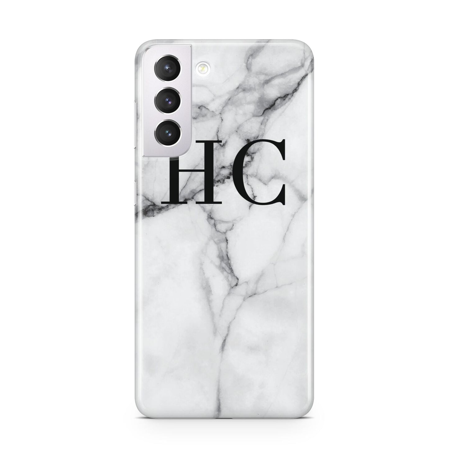 Personalised Marble Effect Initials Monogram Samsung S21 Case