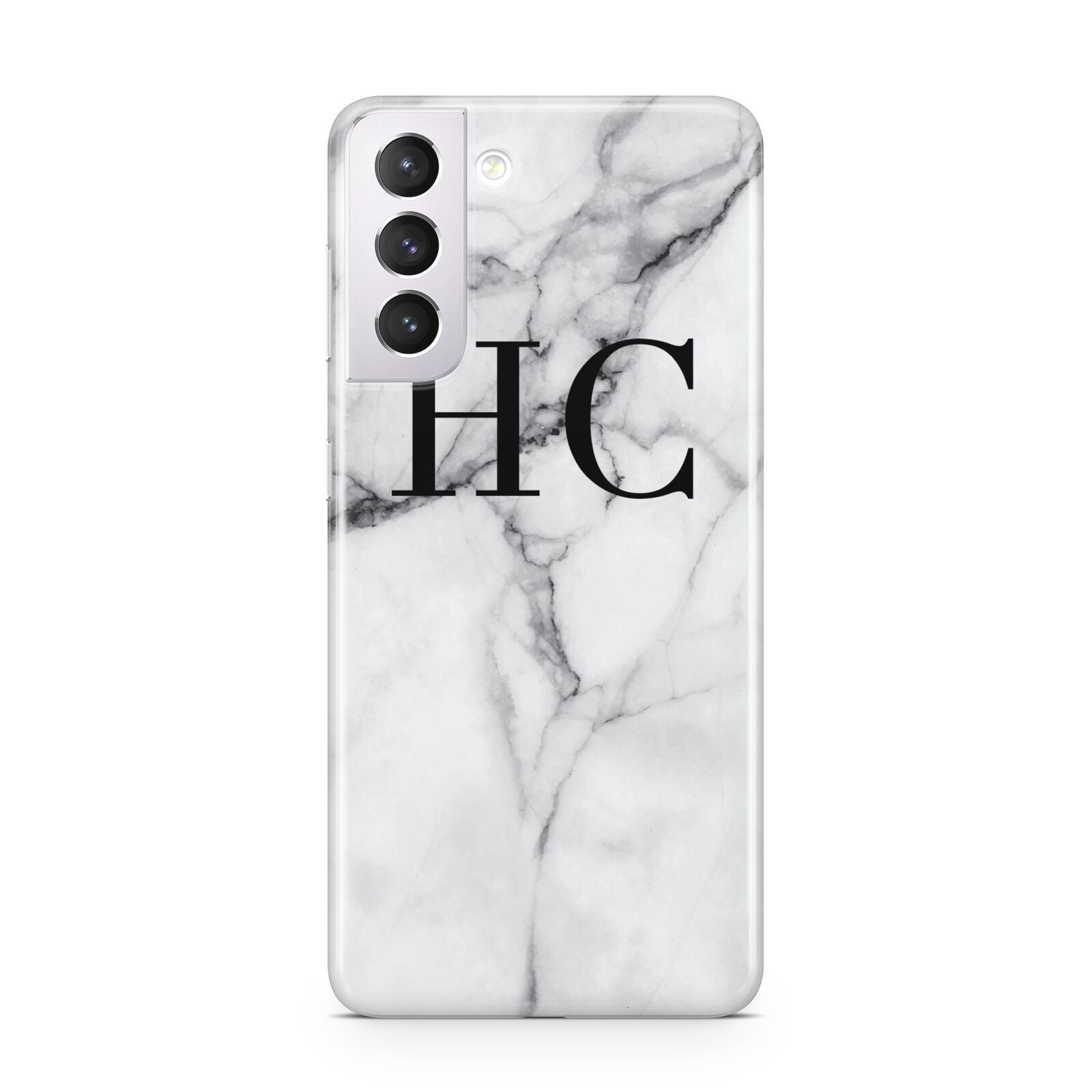 Personalised Marble Effect Initials Monogram Samsung S21 Case