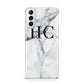 Personalised Marble Effect Initials Monogram Samsung S21 Plus Case