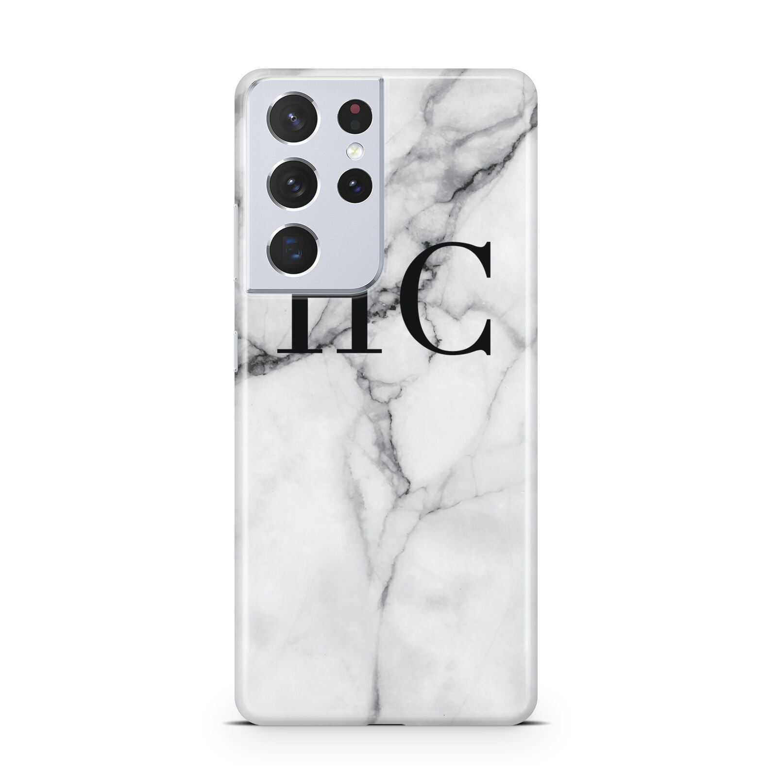 Personalised Marble Effect Initials Monogram Samsung S21 Ultra Case