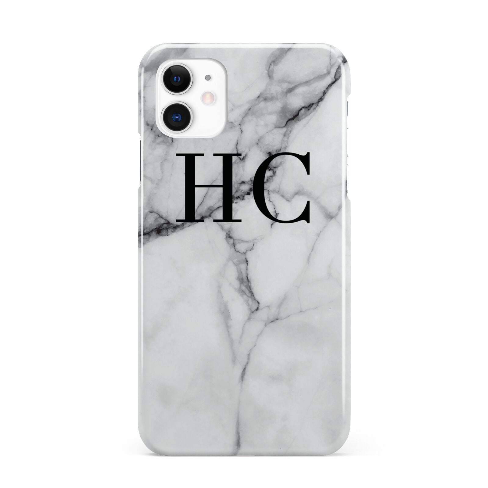 Personalised Marble Effect Initials Monogram iPhone 11 3D Snap Case