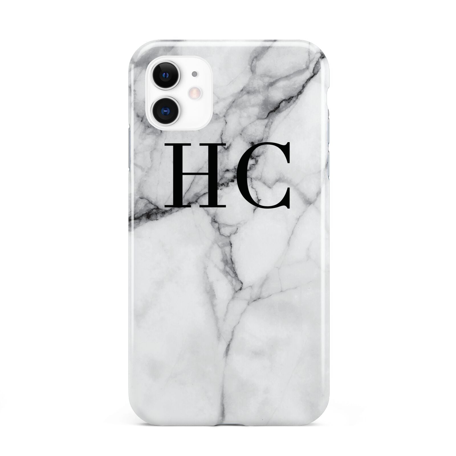Personalised Marble Effect Initials Monogram iPhone 11 3D Tough Case
