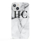 Personalised Marble Effect Initials Monogram iPhone 13 Full Wrap 3D Snap Case