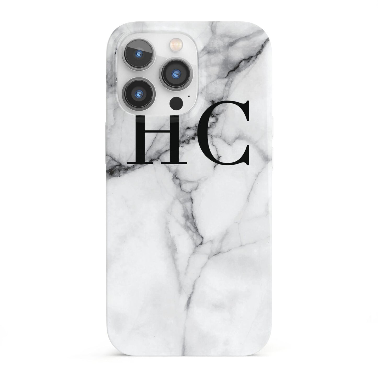 Personalised Marble Effect Initials Monogram iPhone 13 Pro Full Wrap 3D Snap Case