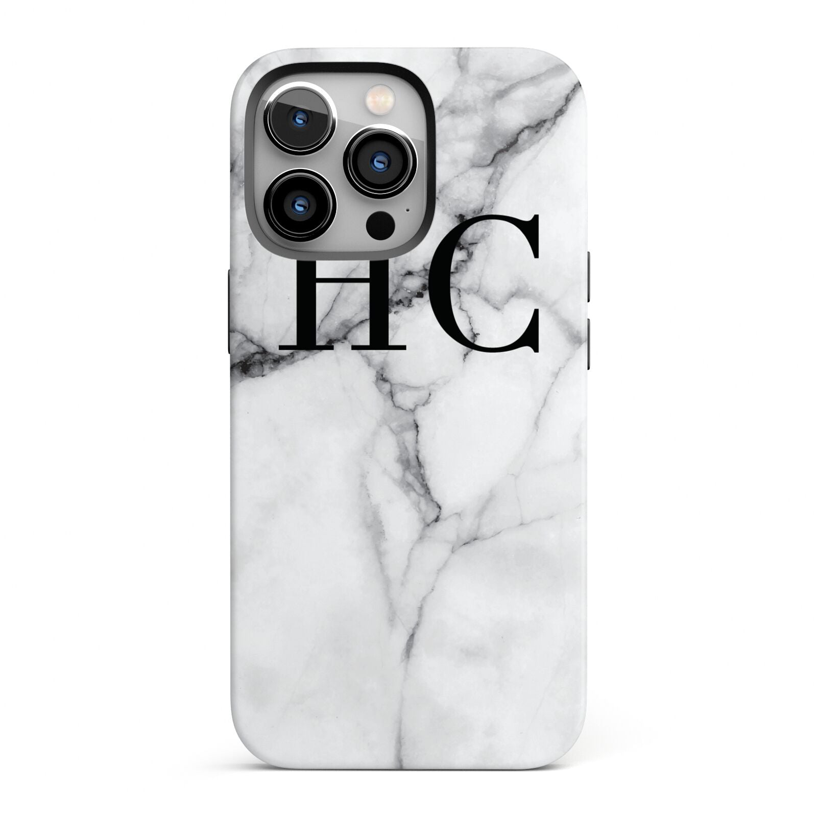 Personalised Marble Effect Initials Monogram iPhone 13 Pro Full Wrap 3D Tough Case