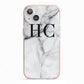 Personalised Marble Effect Initials Monogram iPhone 13 TPU Impact Case with Pink Edges