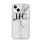 Personalised Marble Effect Initials Monogram iPhone 14 Clear Tough Case Starlight