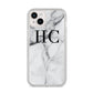 Personalised Marble Effect Initials Monogram iPhone 14 Plus Clear Tough Case Starlight