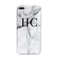Personalised Marble Effect Initials Monogram iPhone 7 Plus Bumper Case on Silver iPhone