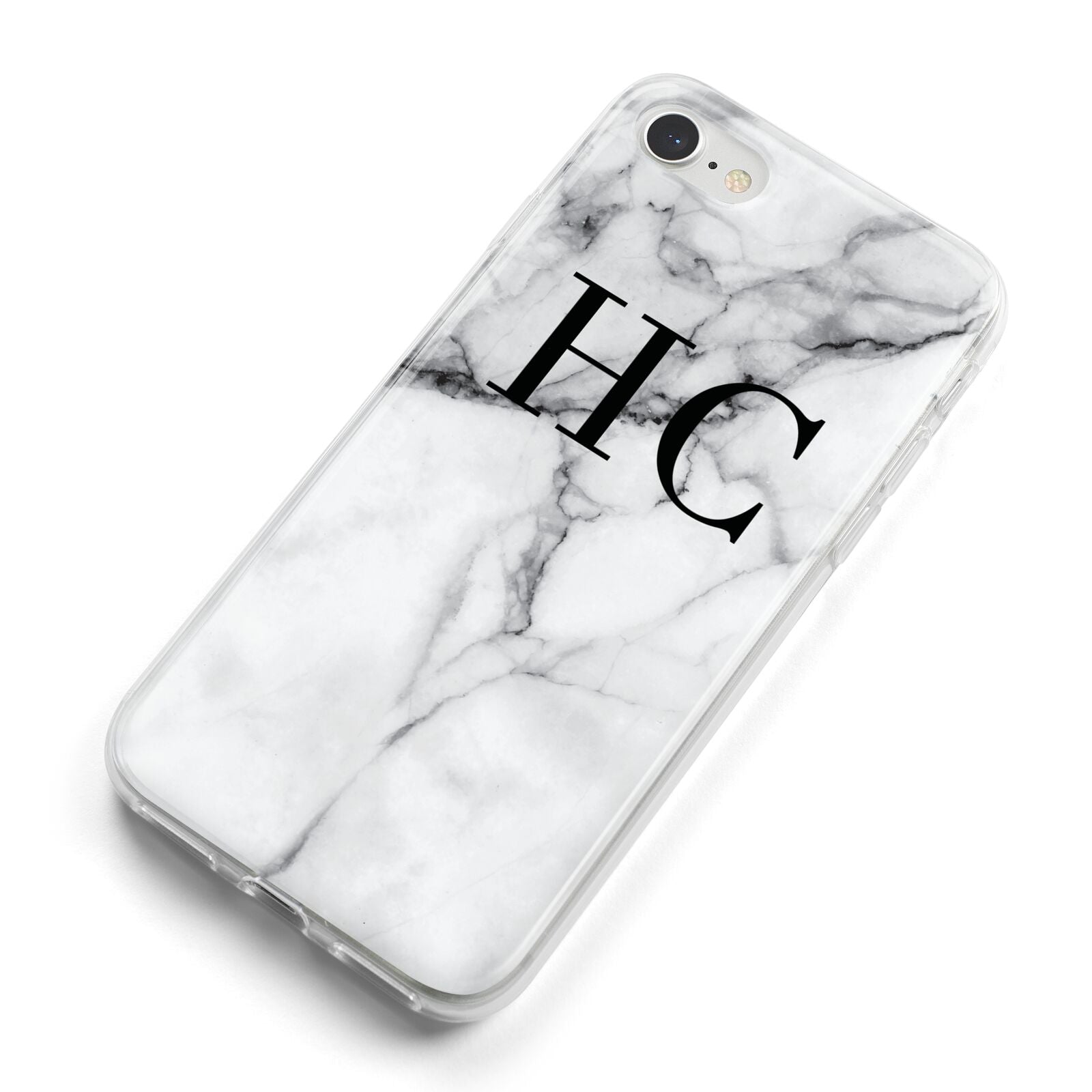 Personalised Marble Effect Initials Monogram iPhone 8 Bumper Case on Silver iPhone Alternative Image
