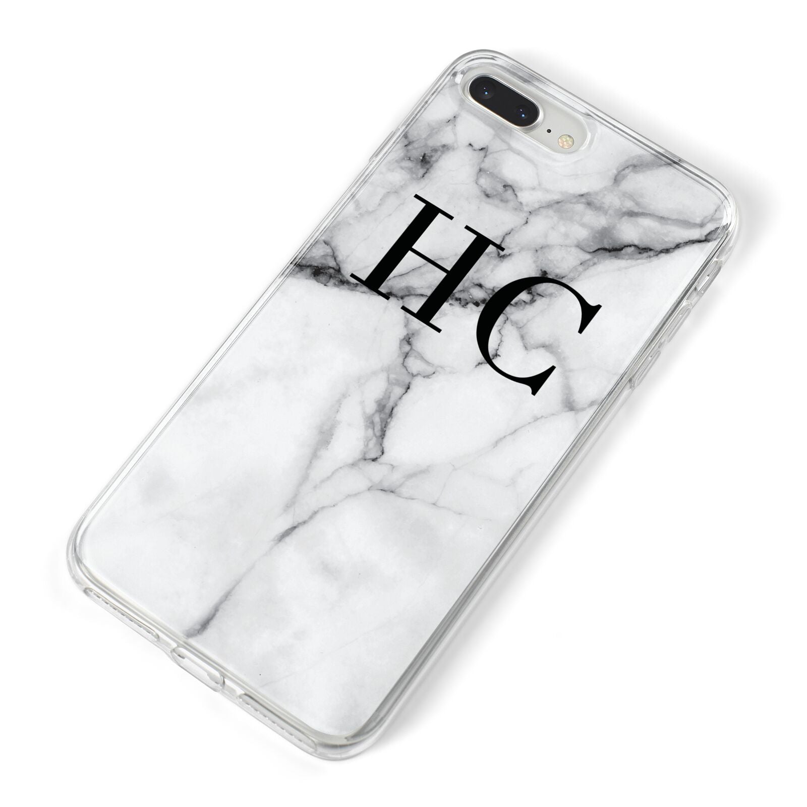 Personalised Marble Effect Initials Monogram iPhone 8 Plus Bumper Case on Silver iPhone Alternative Image