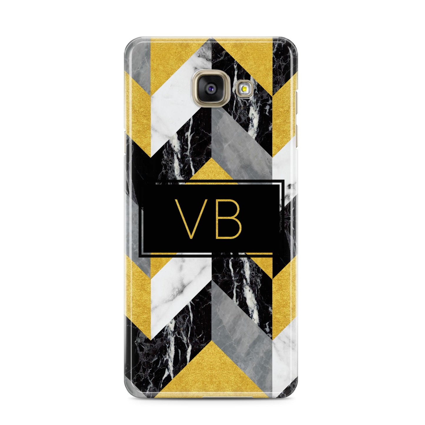 Personalised Marble Effect Initials Samsung Galaxy A3 2016 Case on gold phone