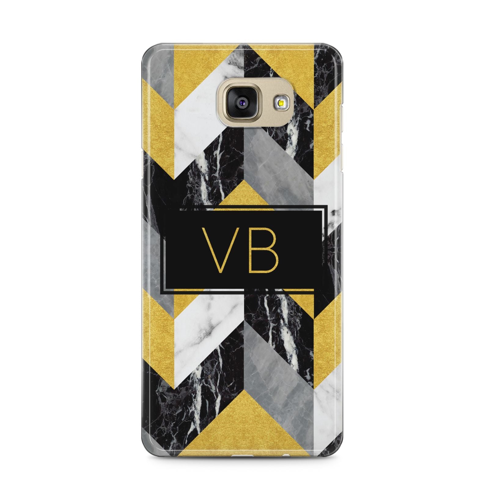 Personalised Marble Effect Initials Samsung Galaxy A5 2016 Case on gold phone