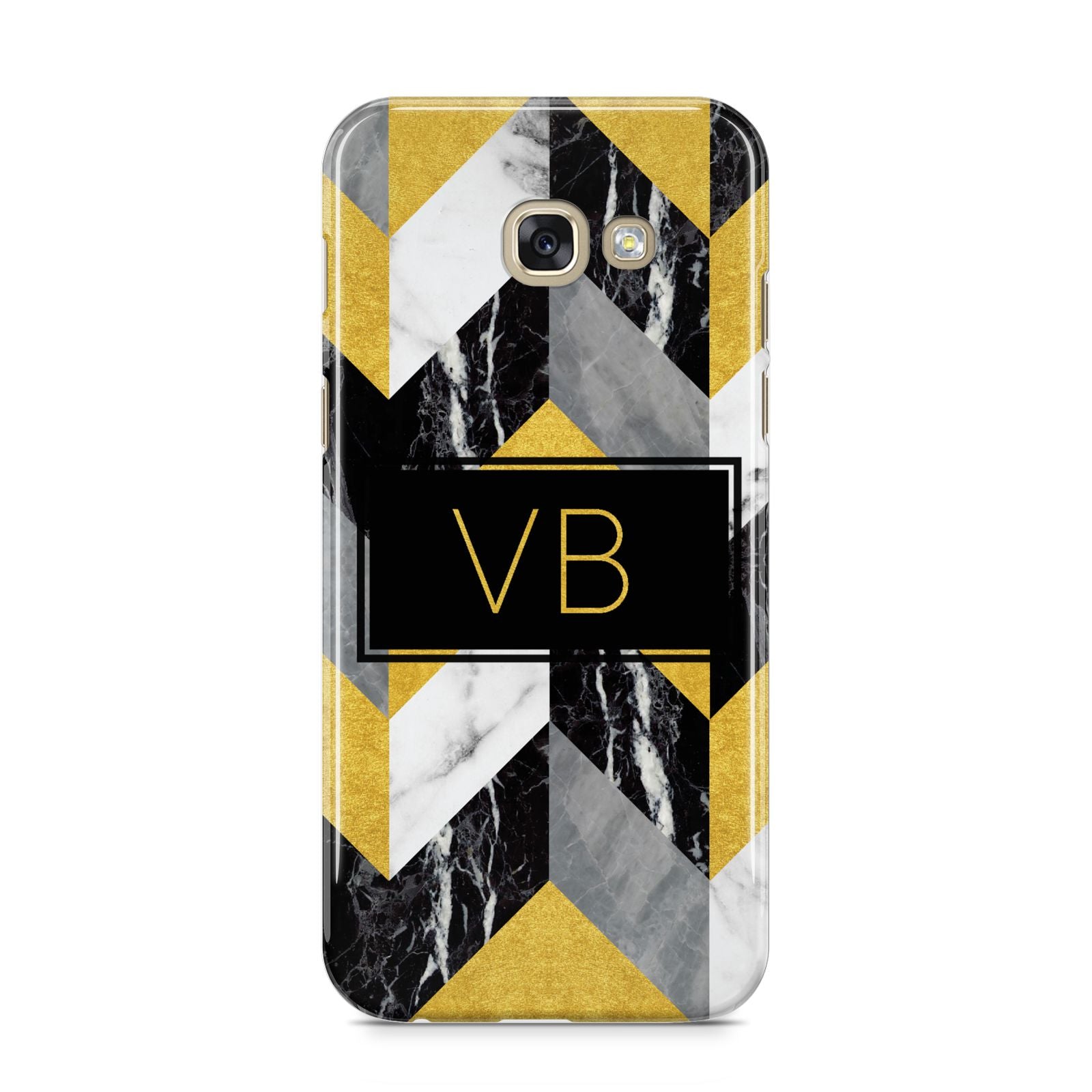Personalised Marble Effect Initials Samsung Galaxy A5 2017 Case on gold phone