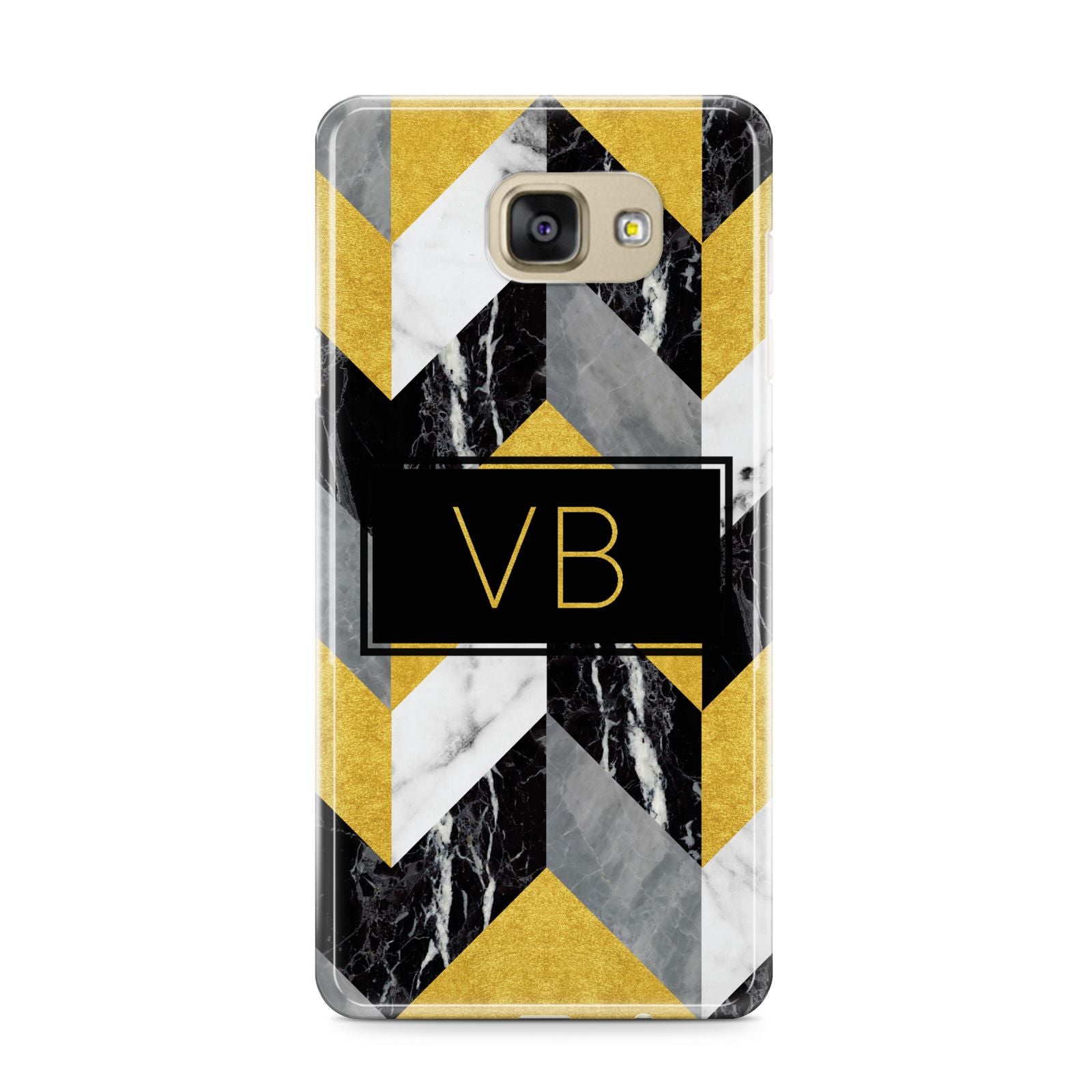 Personalised Marble Effect Initials Samsung Galaxy A9 2016 Case on gold phone