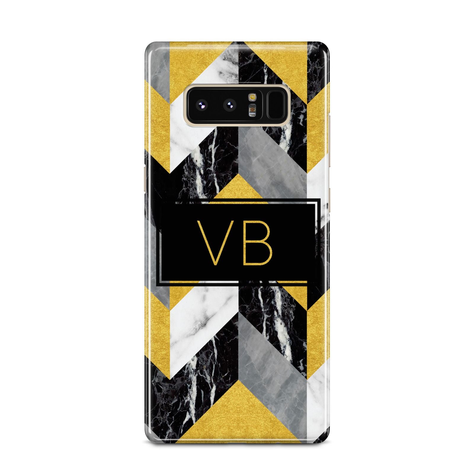 Personalised Marble Effect Initials Samsung Galaxy Note 8 Case