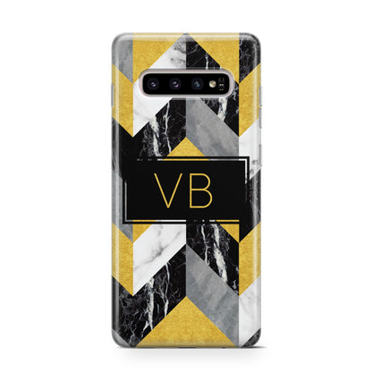 Personalised Marble Effect Initials Samsung Galaxy S10 Case