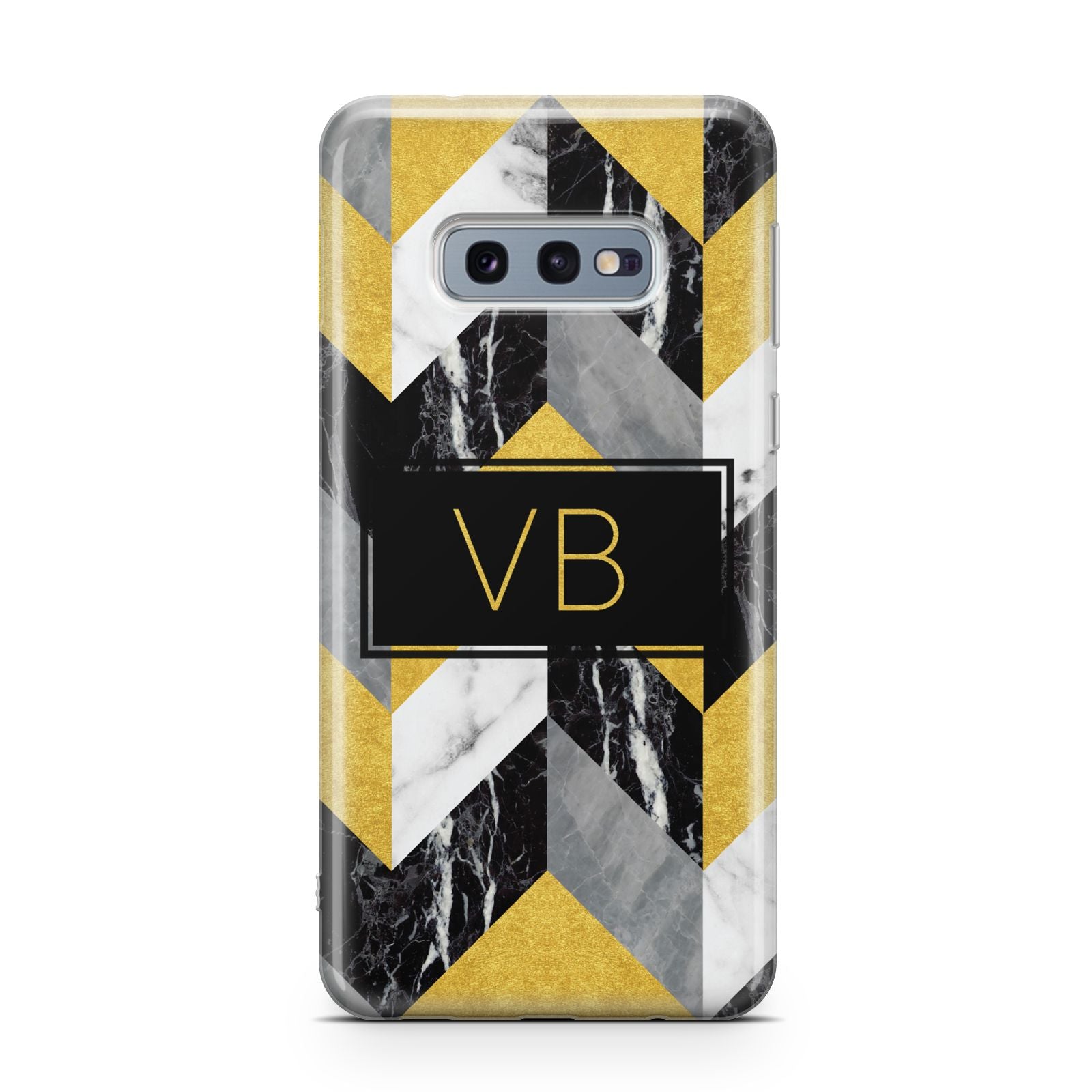 Personalised Marble Effect Initials Samsung Galaxy S10E Case
