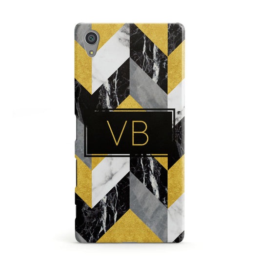 Personalised Marble Effect Initials Sony Xperia Case