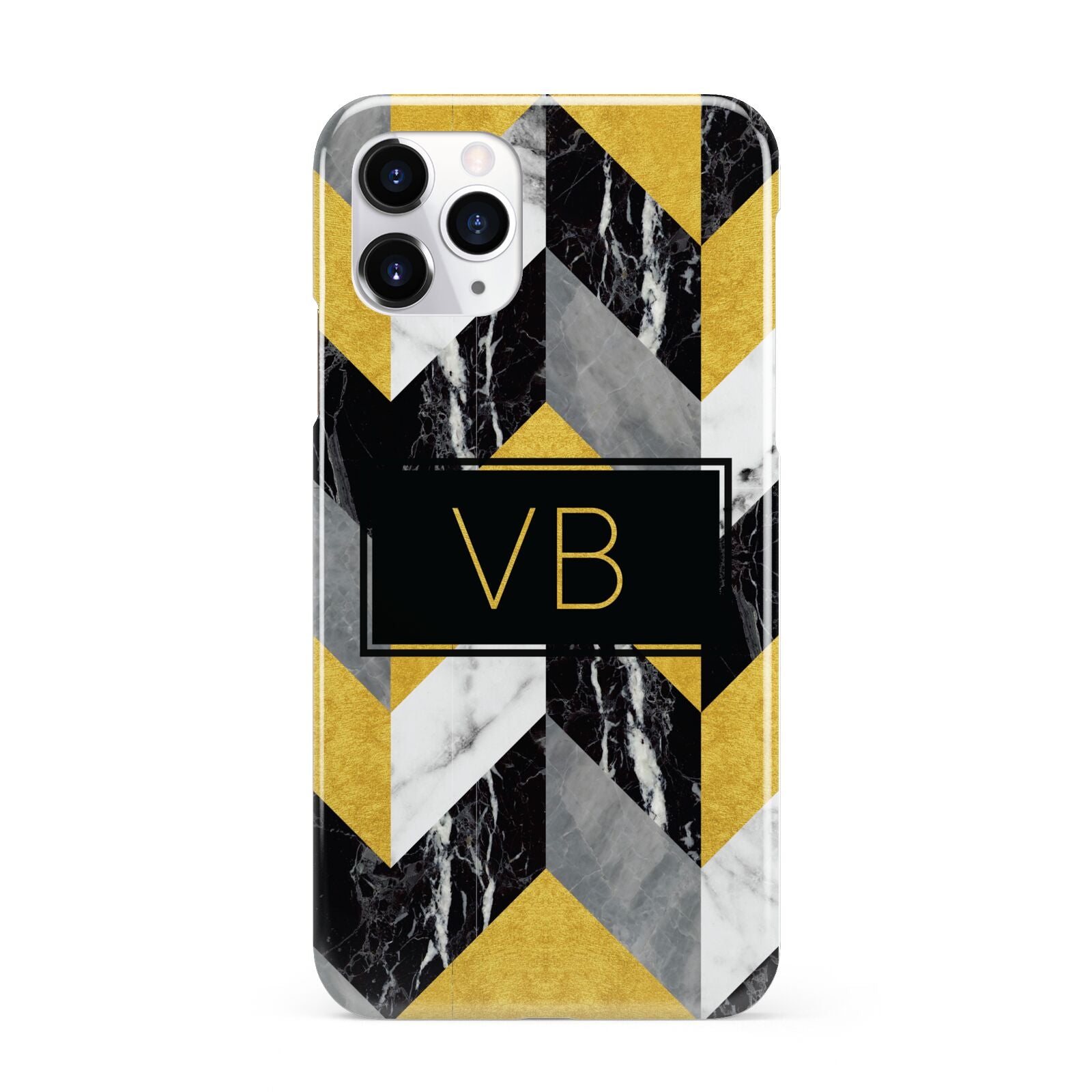 Personalised Marble Effect Initials iPhone 11 Pro 3D Snap Case