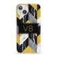 Personalised Marble Effect Initials iPhone 13 Clear Bumper Case