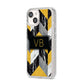 Personalised Marble Effect Initials iPhone 14 Glitter Tough Case Starlight Angled Image