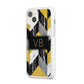 Personalised Marble Effect Initials iPhone 14 Plus Clear Tough Case Starlight Angled Image