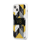 Personalised Marble Effect Initials iPhone 14 Plus Clear Tough Case Starlight Angled Image