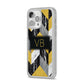 Personalised Marble Effect Initials iPhone 14 Pro Max Clear Tough Case Silver Angled Image