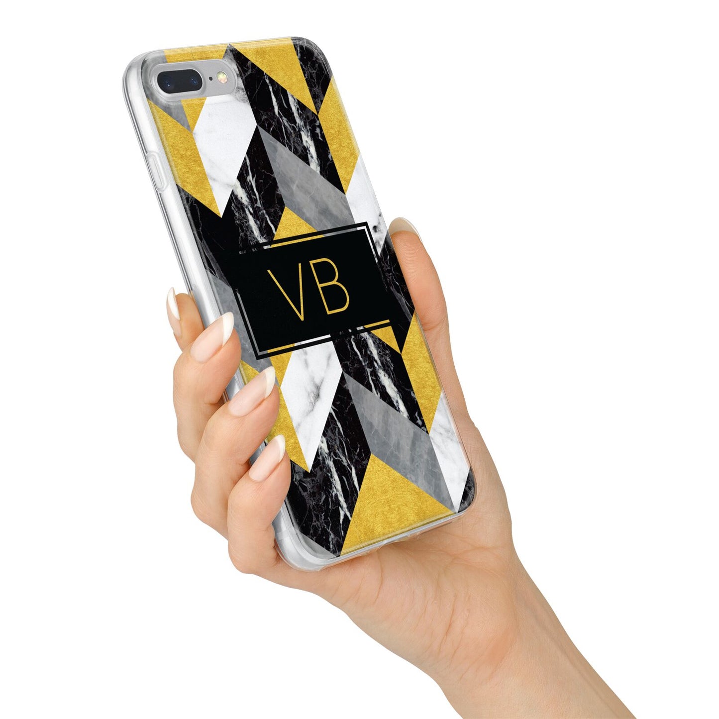 Personalised Marble Effect Initials iPhone 7 Plus Bumper Case on Silver iPhone Alternative Image