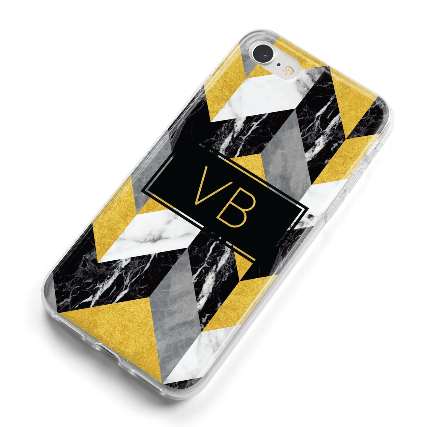 Personalised Marble Effect Initials iPhone 8 Bumper Case on Silver iPhone Alternative Image