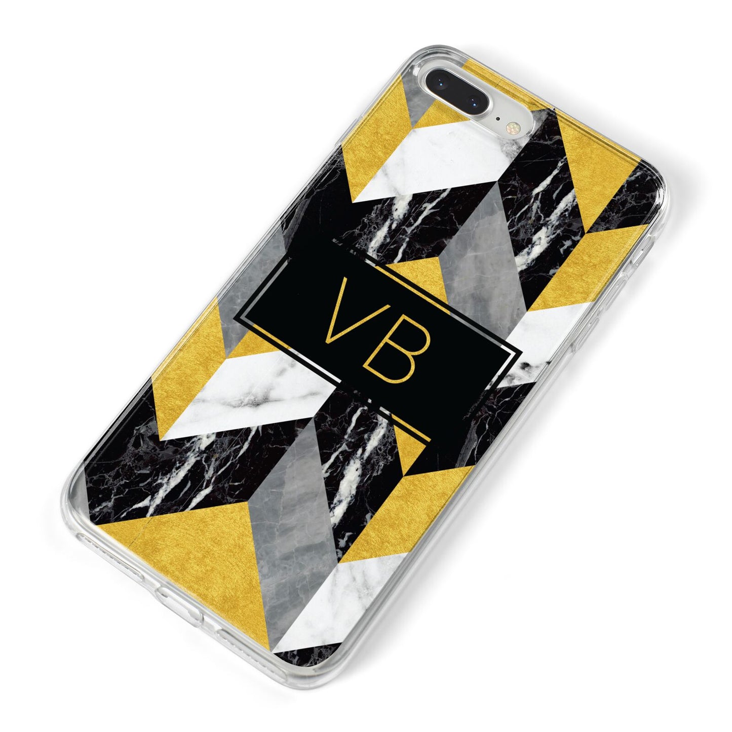 Personalised Marble Effect Initials iPhone 8 Plus Bumper Case on Silver iPhone Alternative Image